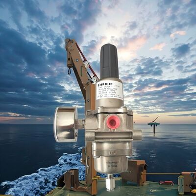 Fisher-Gas-Regulator mit Edelstahl-Körper und 250 psi Einlassdruck für Offshore-Anwendungen
