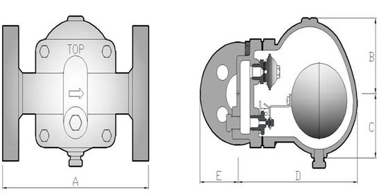 Vorbildlicher DSC Dampfentlüfter-funktionierte duktile Eisen-Schwimmer-Art Flansch-Ende F2F-Reihen-